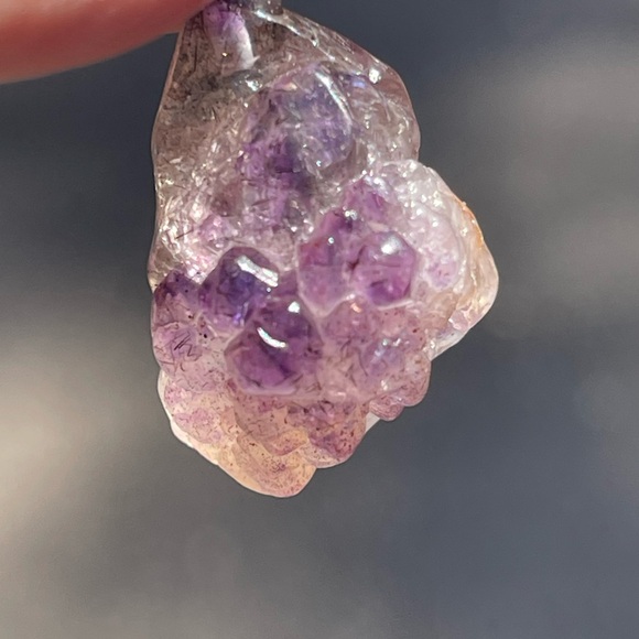 Super Seven Pendant Raw Super Seven Crystal Gemstone Purple Stone Pendant - Picture 3 of 10